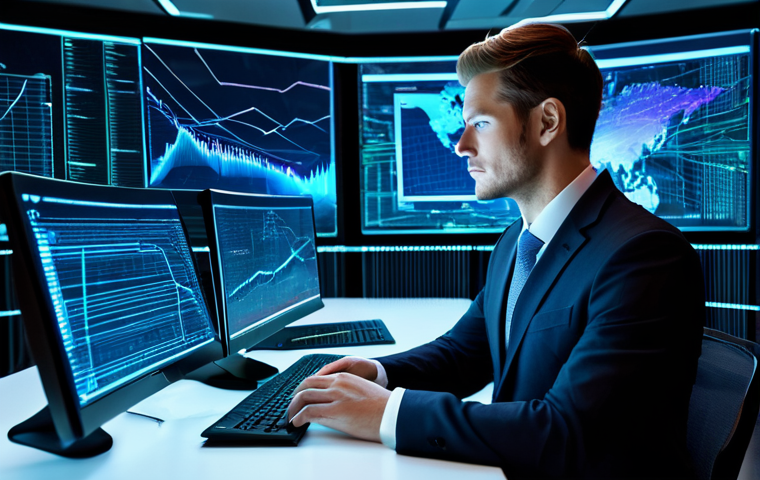 A professional cybersecurity expert in a modest business suit, sitting at a sleek, futuristic desk in a secure, modern data center. Holographic displays of abstract, glowing data streams and network connections surround them, illustrating complex digital information. The lighting is calm and professional, emphasizing focus and innovation. Perfect anatomy, correct proportions, natural pose, well-formed hands, proper finger count, natural body proportions, professional photography, high resolution, fully clothed, appropriate attire, professional dress, safe for work, appropriate content, family-friendly.